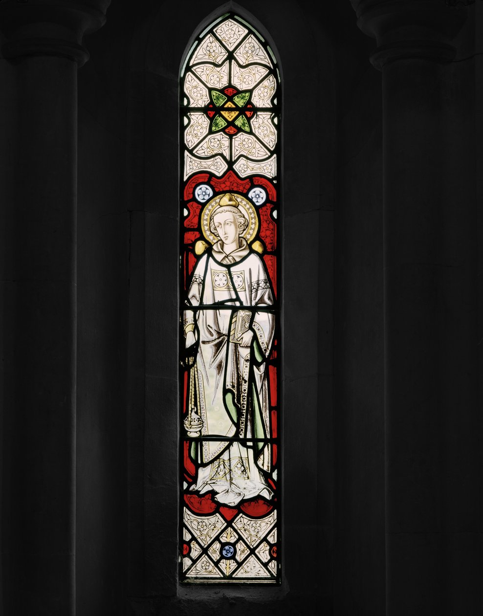 Szent István, 1850 (ólomüveg) alkotó: Augustus Welby Northmore Pugin