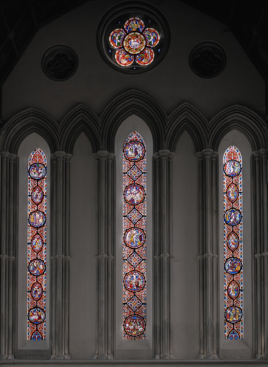 Krisztus szenvedése, keleti ablak, 1848-50 (festett üveg) alkotó: Augustus Welby Northmore Pugin