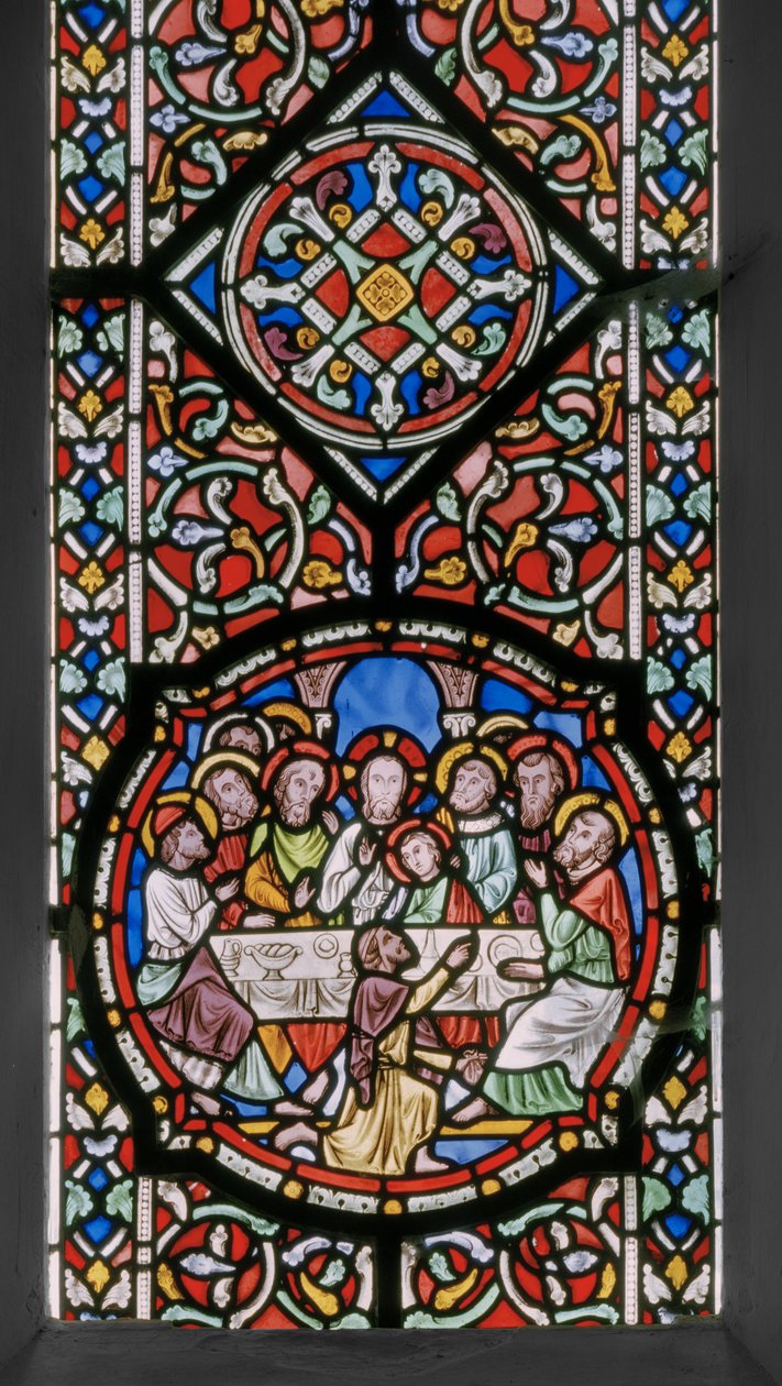 Krisztus szenvedése, keleti ablak, részlet, 1848-50 (festett üveg) alkotó: Augustus Welby Northmore Pugin