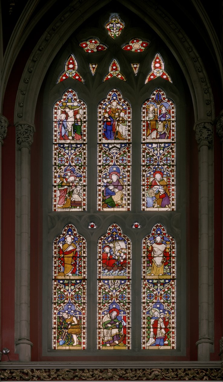 Típusok anti-típusú, 1846 (ólomüveg) alkotó: Augustus Welby Northmore Pugin