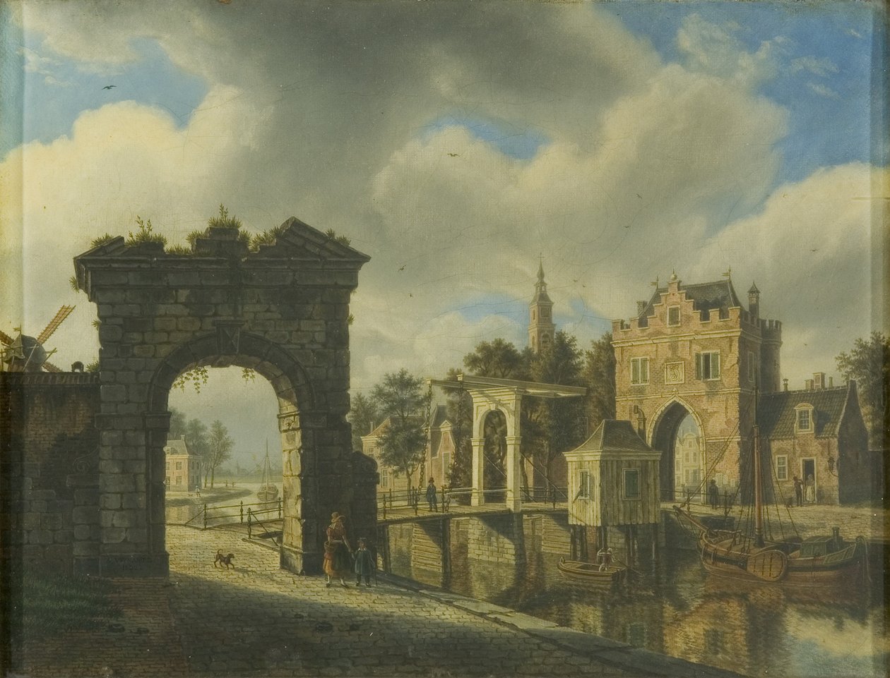 Csatorna jelenet felvonóhíddal alkotó: Augustus Wijnands