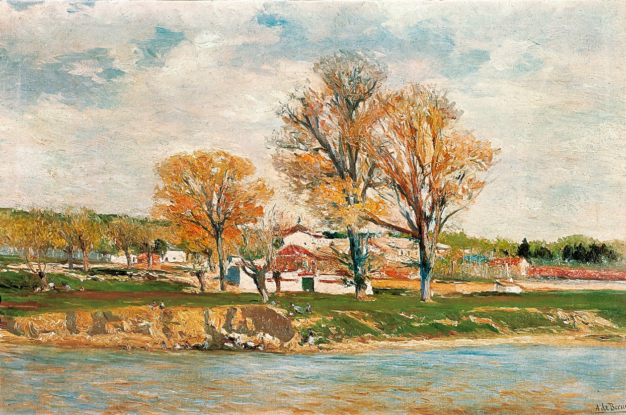 Aureliano de Beruete és Moret (1845-1912) – Az Alma-folyó partja. Olajfestmény. alkotó: Aureliano de Beruete