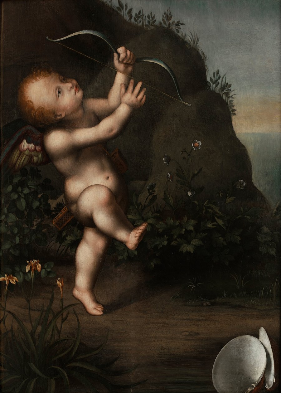 Ámor íjjal, 1593 előtt alkotó: Aurelio Luini