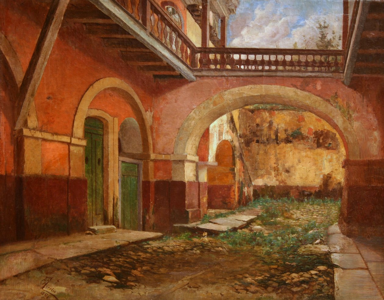 A "Casa dos Contos" udvara Ouro Preto városában alkotó: Aurelio de Figueiredo