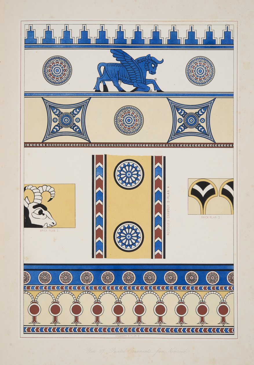Festett díszek Nimroudból, Ninive emlékműveiből, kocsma. 1849 alkotó: Austen Henry Layard