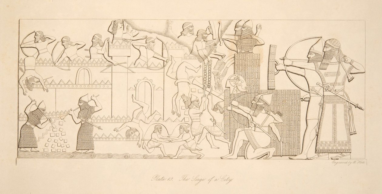 Egy város ostroma, Ninive emlékműveiből, kocsma. 1849 alkotó: Austen Henry Layard