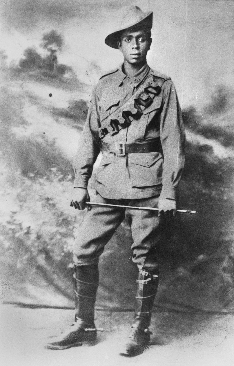 Egy bennszülött katona portréja, 234 Walter Christopher (Chris) George Saunders közlegény, 1916 körül alkotó: Australian Photographer