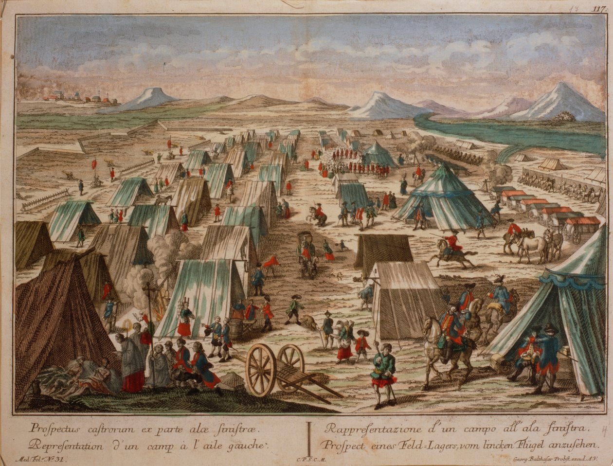 Katonai tábor, 1780 körül alkotó: Austrian School
