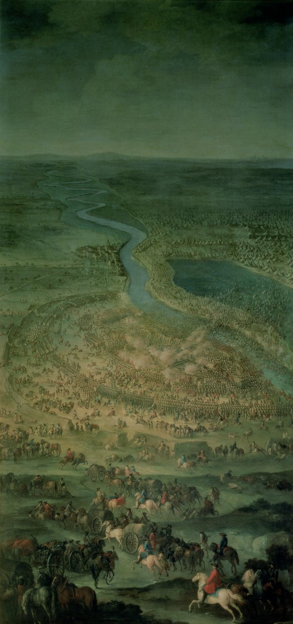 A zentai csata, 1697. szeptember 11., amelyben az Osztrák Birodalom császári csapatai Savoyai Jenő (1663-1736) vezetésével legyőzték a török hadsereget alkotó: Austrian School