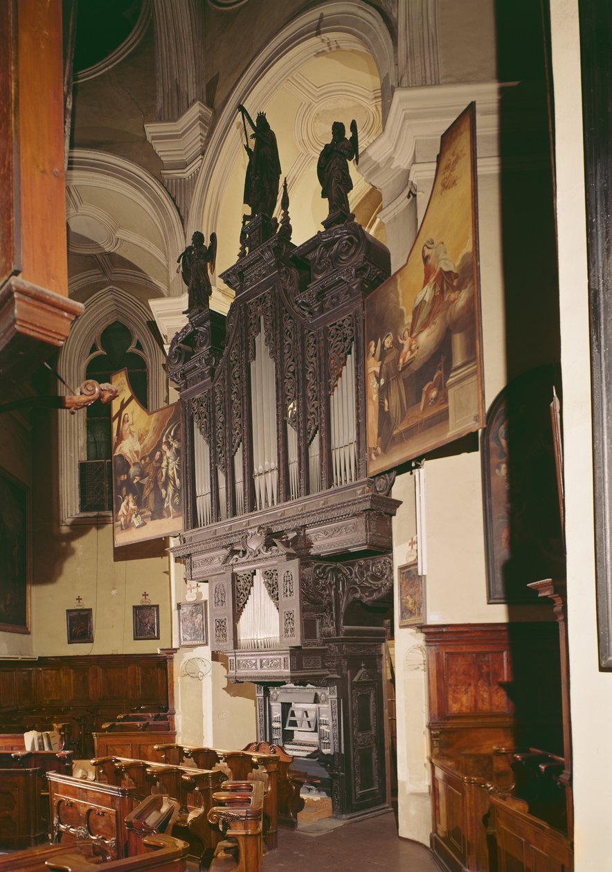 Kilátás a bécsi Franziskanerkirche orgonájára, 1643 (vegyes technika) alkotó: Austrian School