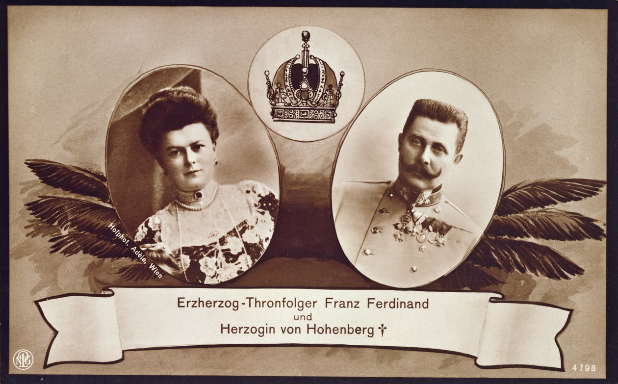 Ferenc Ferdinánd osztrák főherceg, az osztrák trón örököse és felesége, Hohenberg hercegné, 1914 alkotó: Austrian School