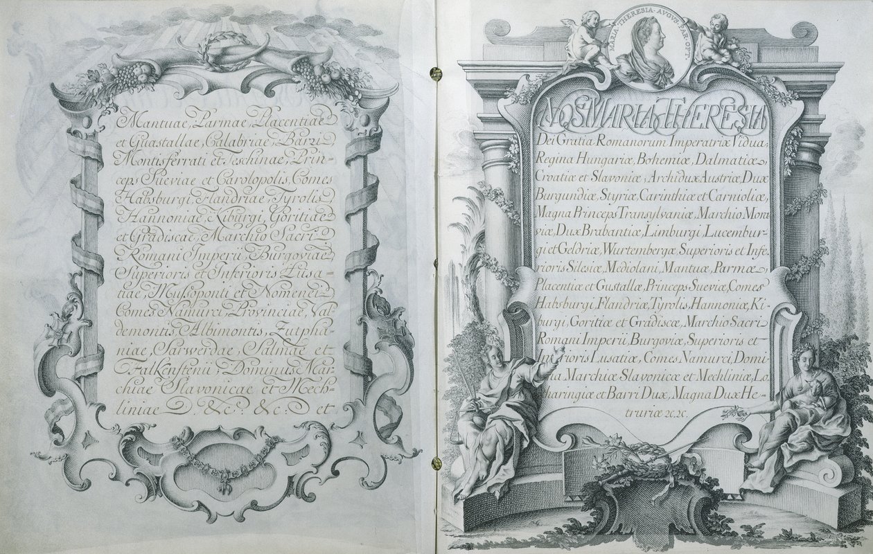 Marie-Antoinette osztrák főhercegnő és a francia Dauphin Lajos házassági szerződésének osztrák ratifikálása, 1770. április 23. alkotó: Austrian School