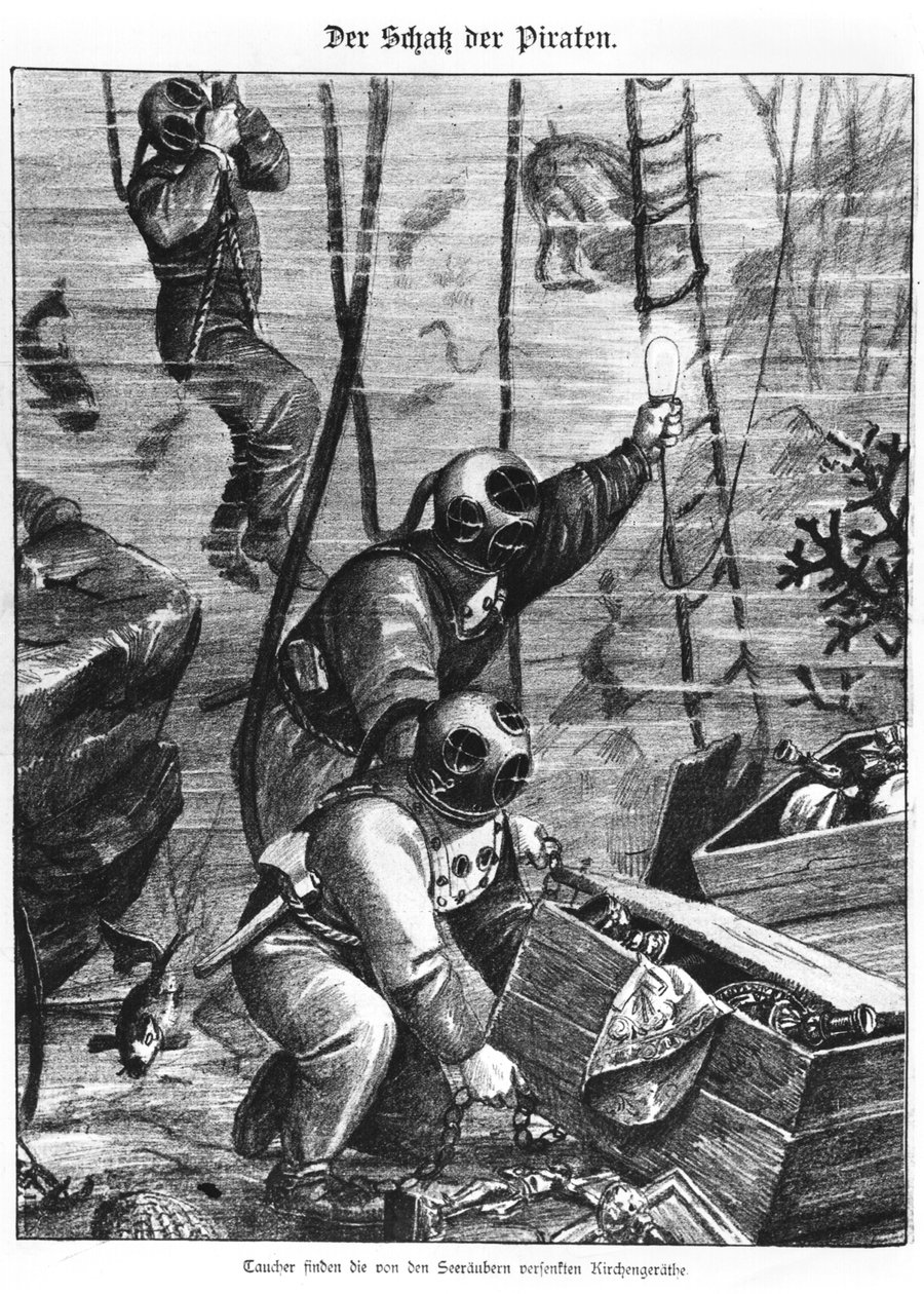 Búvárok kalózkincsre bukkantak, 1897 alkotó: Austrian School