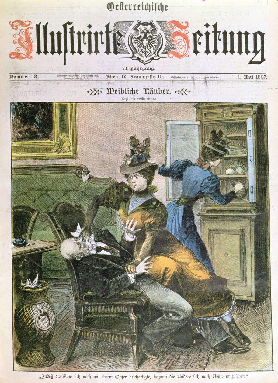 Lady Robbers, az Illustrierte Zeitung címlapja, 1897. május alkotó: Austrian School