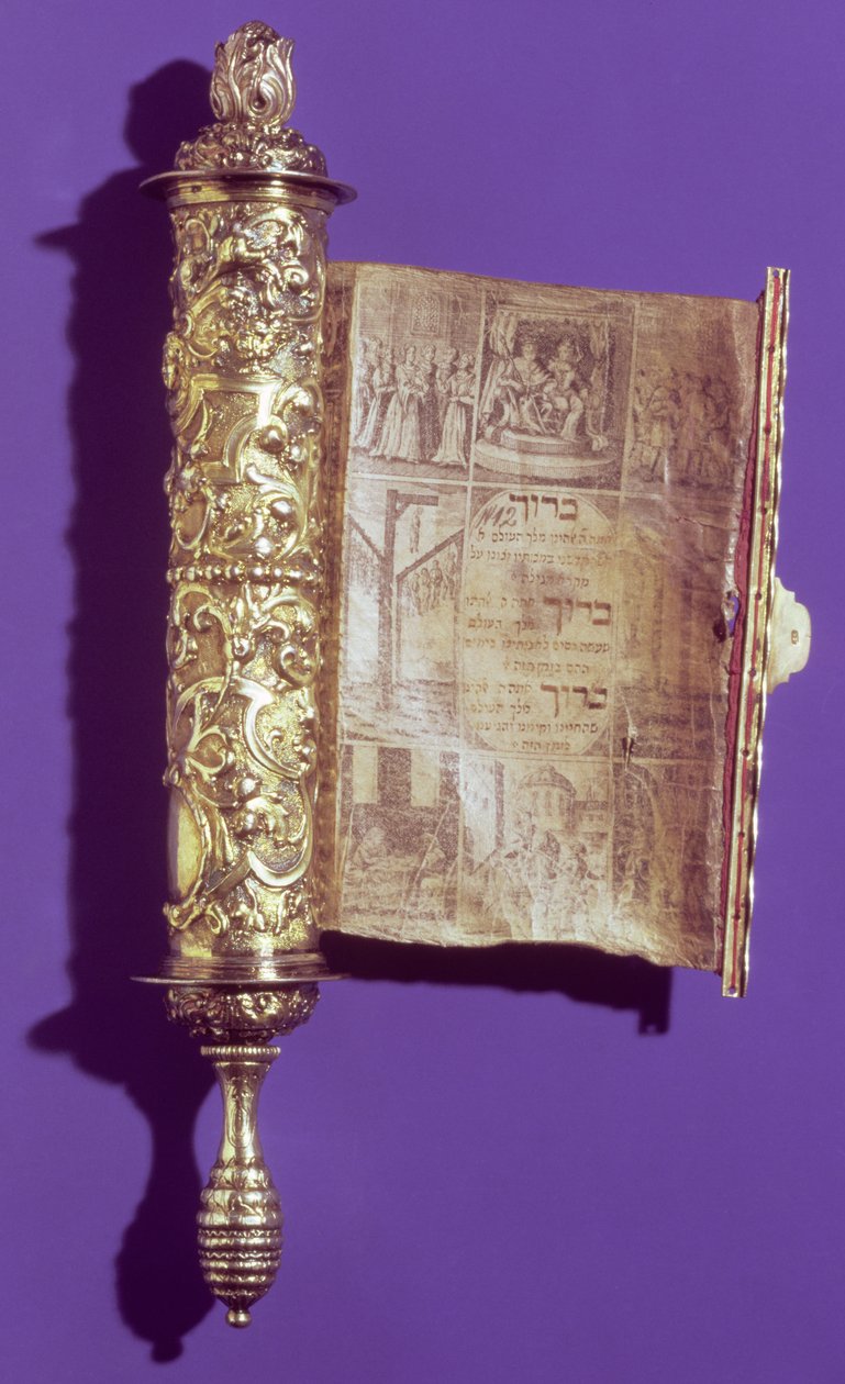 Megillah (Eszter tekercs) ezüst tokban, Bécs, 1715 körül alkotó: Austrian School