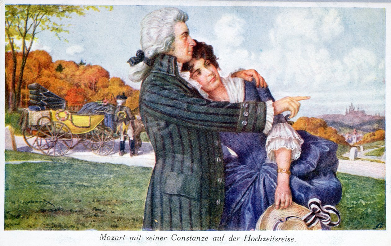 Mozart feleségével, Constanze-val a nászútjukon alkotó: Austrian School