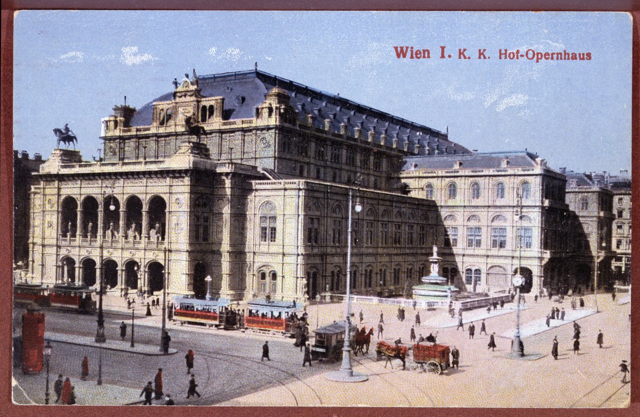 A Bécsi Állami Operaházat ábrázoló képeslap, 1900 körül alkotó: Austrian School