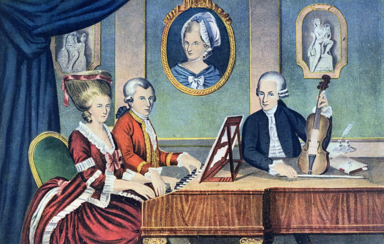 A Mozart család 1780-81-ben, alkotó: Austrian School