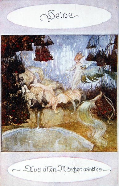 „A régi tündérmesék bölcsessége”, illusztráció Heinrich Heine (1797-1856) verséhez, c. 1918 (színes litó) alkotó: Austrian School