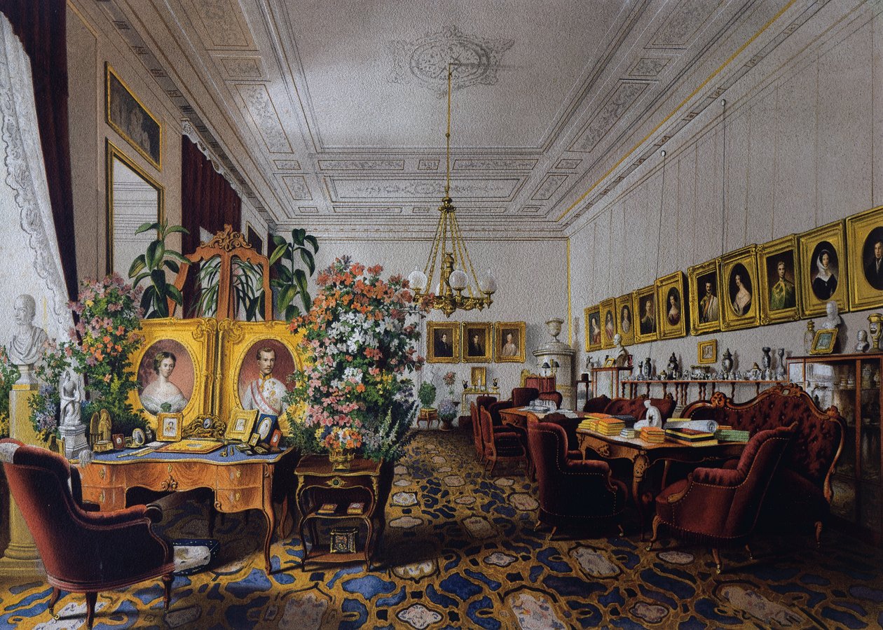 Zsófia főhercegnő terme a bécsi Hofburgban, kb. 1854, Ausztria alkotó: Austrian School