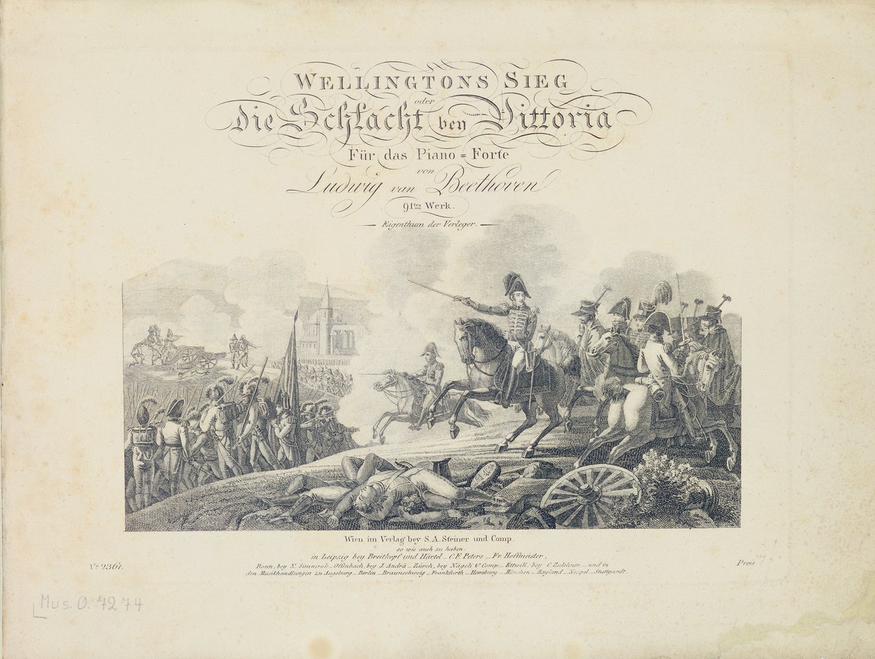 Címlap a Wellingtons Victoryból, op. 91, kiadó: S.A. Steiner & Comp., Bécs alkotó: Austrian School