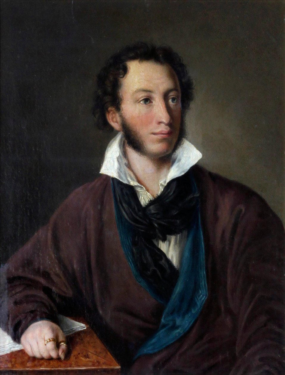 A szerző portréja Alekszandr S. Puskin 1799-1837 Másolat V. Tropinin után, 1827 alkotó: Avdotya Petrovna Yelagina