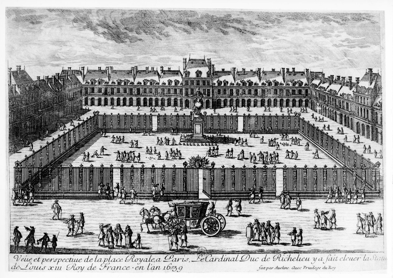 A Place des Vosges perspektivikus nézete alkotó: Aveline Family