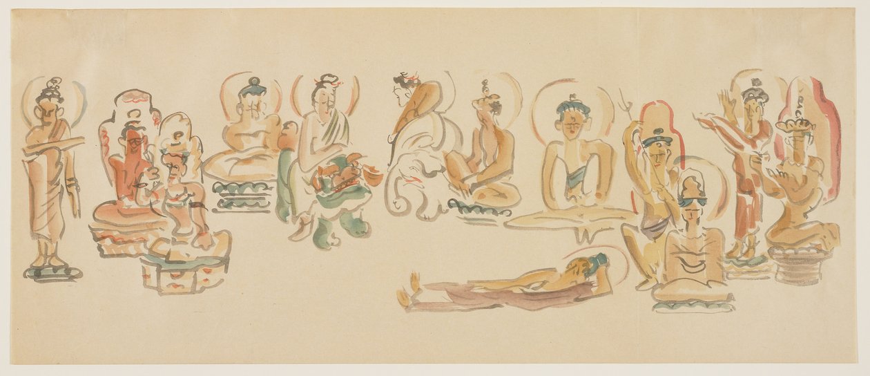 (Asakusa Kannon templomi karikatúrák B), c. 1900 alkotó: Awashima Kangestu