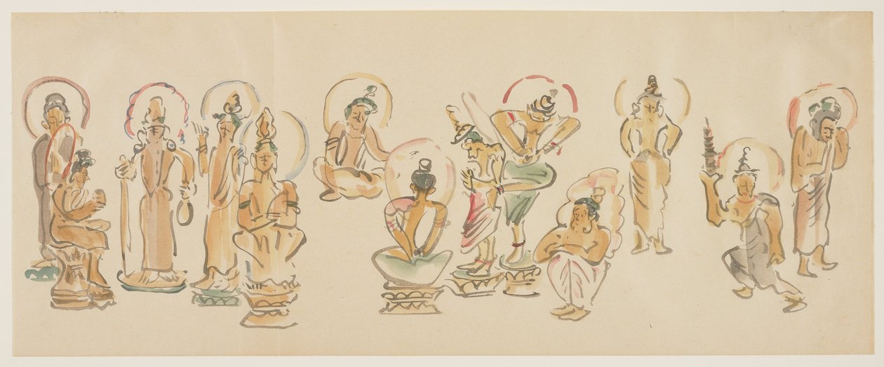 (Asakusa Kannon templomi karikatúrák C), c. 1900 alkotó: Awashima Kangestu