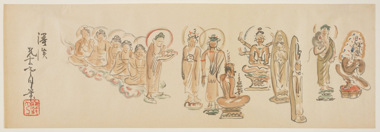 (Asakusa Kannon templom karikatúrák D), 1900 körüli évek alkotó: Awashima Kangestu