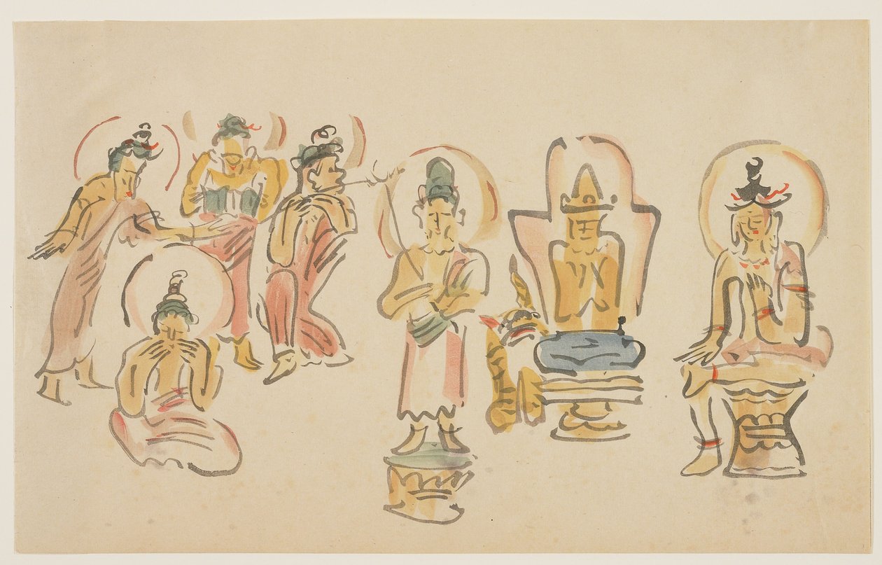 (Asakusa Kannon templomi karikatúrák A), c. 1900 alkotó: Awashima Kangestu