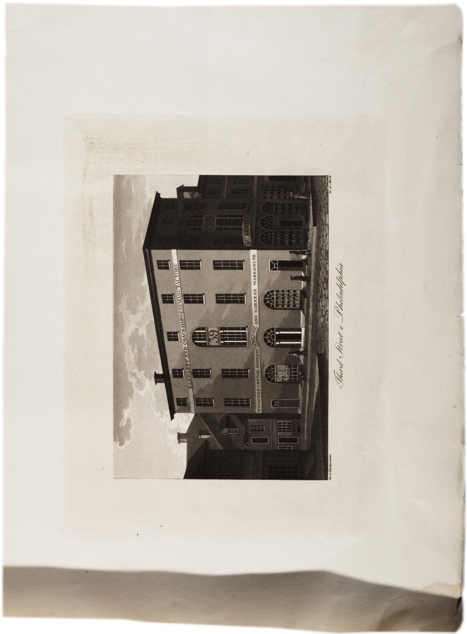 Third Street, Philadelphia, az Egyesült Államok atlaszából, 1824 (akvatinta) alkotó: Axel Leonhard Klinckowström