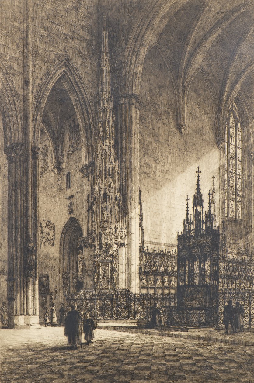Ulmi katedrális, 1902 körül (rézkarc) alkotó: Axel Haig