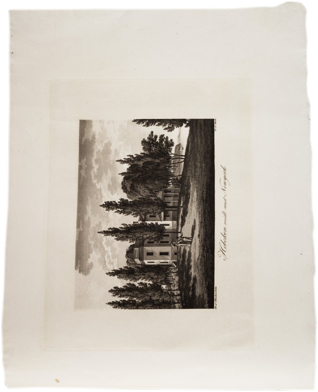 Hoboken New Yorkkal szemben, az Egyesült Államok atlaszából, 1824 (aquatinta) alkotó: Axel Leonhard Klinckowström