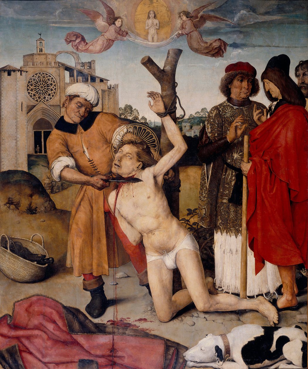 Szent Cucuphas mártíromsága - peinture de Aine (Ayne) Bru (Brun) (aktív 16. század) - 1502-1507 - Olaj, fa - 164x133 - Museu Nacional d