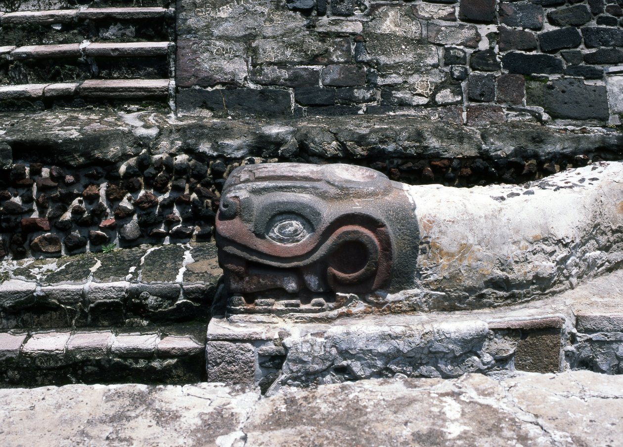 Snake on Templo Mayor, késői poszt-klasszikus időszak (kő és stukkó) alkotó: Aztec