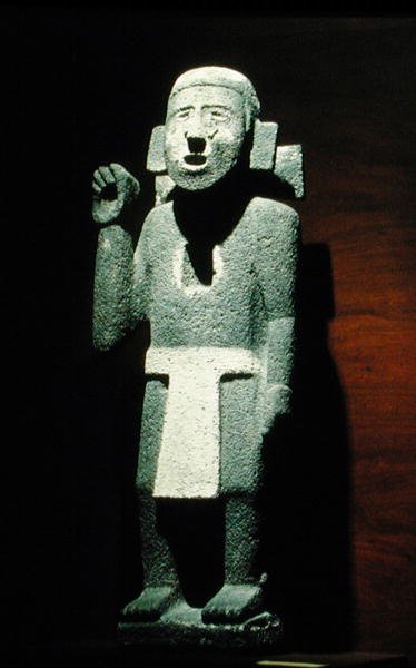 Standard Bearer, késői poszt klasszikus időszak (1300-1521) (festett kő) alkotó: Aztec Aztec