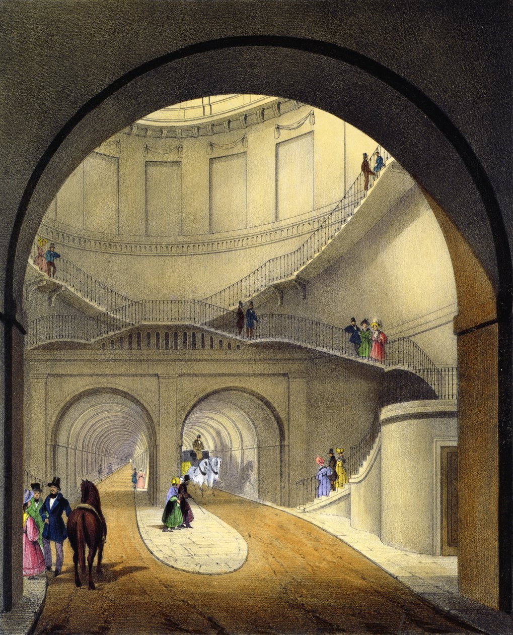 A Temze alagút bejárata, 1836 alkotó: B. Dixie