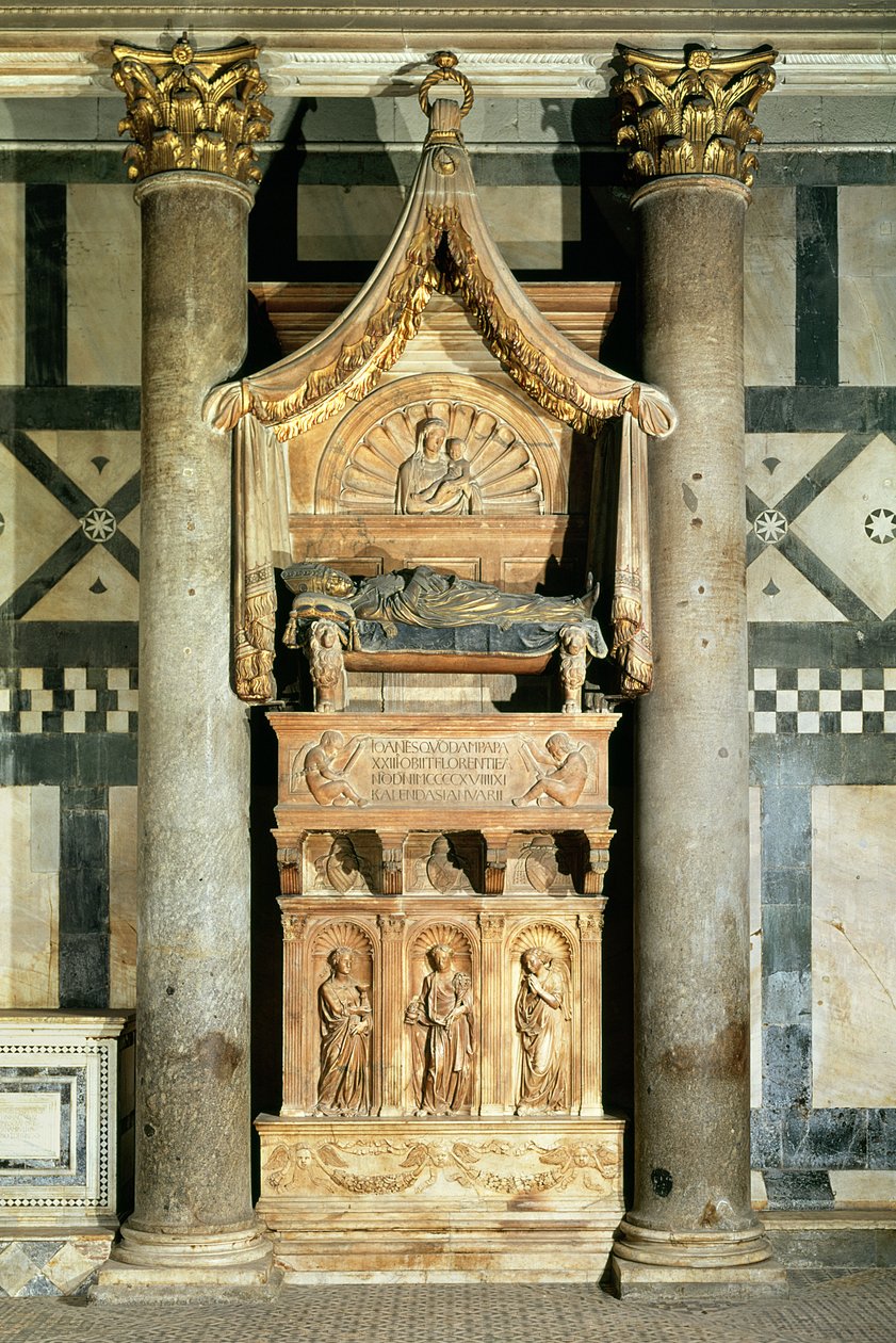 Kilátás XXIII. János pápa (1370-1419 körül) sírjáról alkotó: Donatello