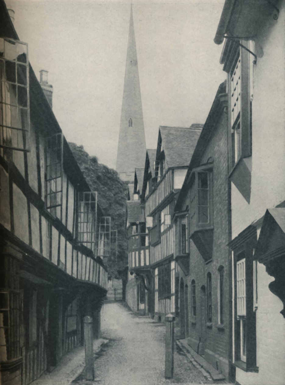 Szép otthonok gyűltek össze egy torony körül, amely az ég felé mutat, 1935 alkotó: BC Clayton