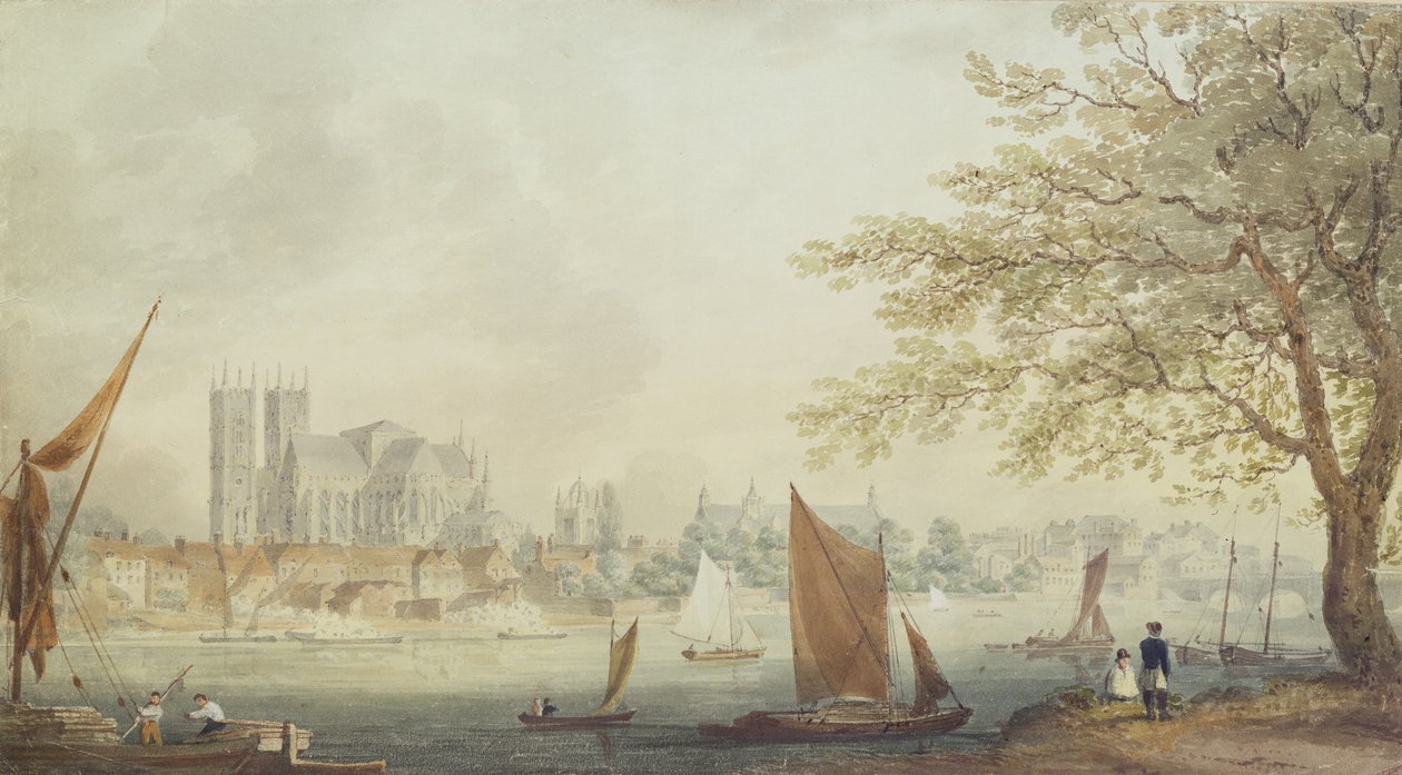 Lambeth Walk-ből, 1792 (akvarell papíron) alkotó: B.W. Turner