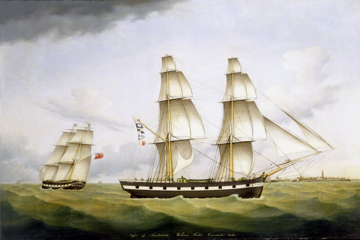 A sunderlandi Niger, William Souter parancsnok, 1852 alkotó: B. H. Hansen