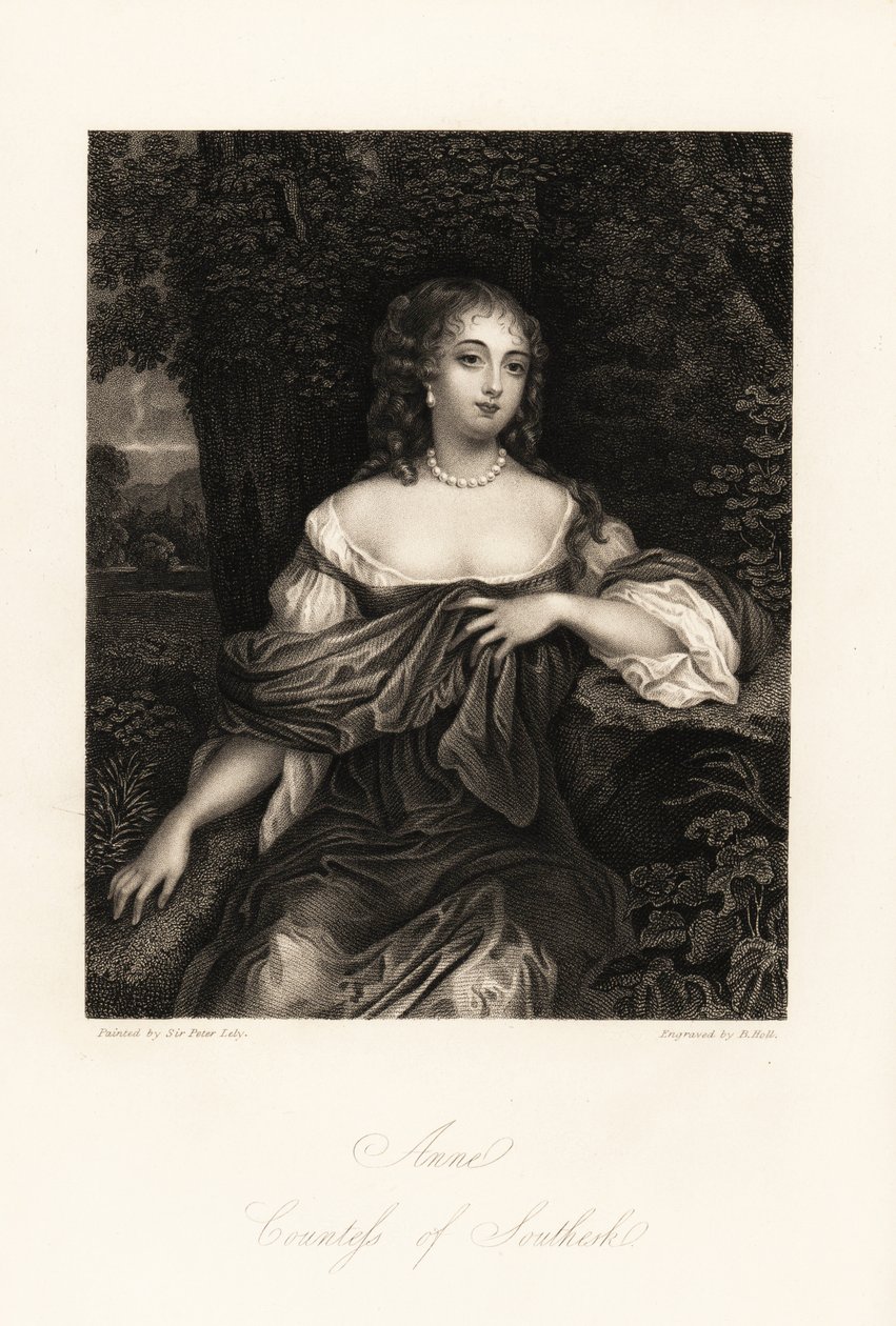 Anne Carnegie, Southesk grófnője, James Carnegie felesége, korábban Lady Anne Hamilton portréja, aki a York hercegével való viszonyáról volt hírhedt, c. alkotó: B. Holl