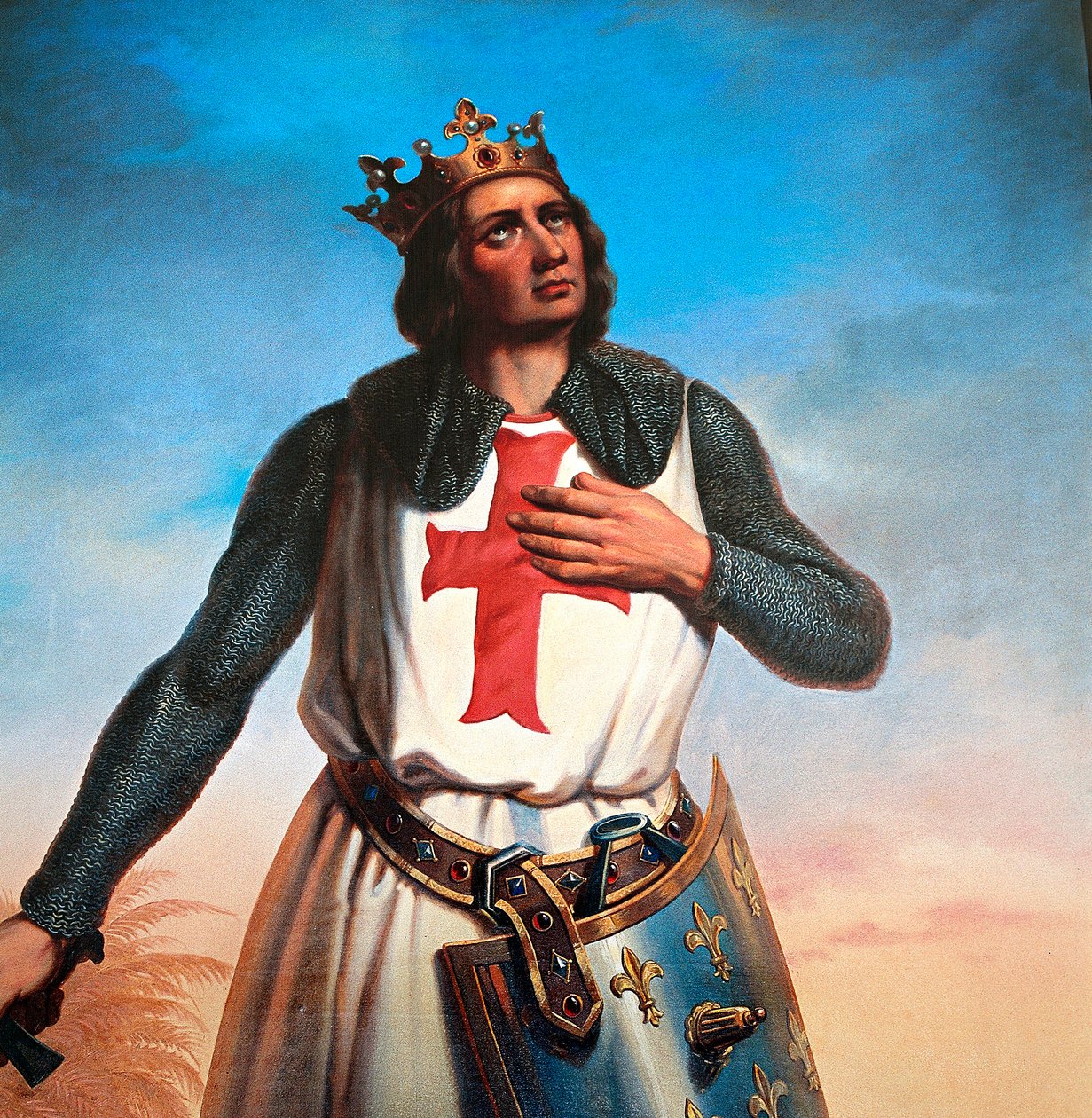 Louis ix francia király portréja, úgynevezett Saint Louis alkotó: B. Strobl
