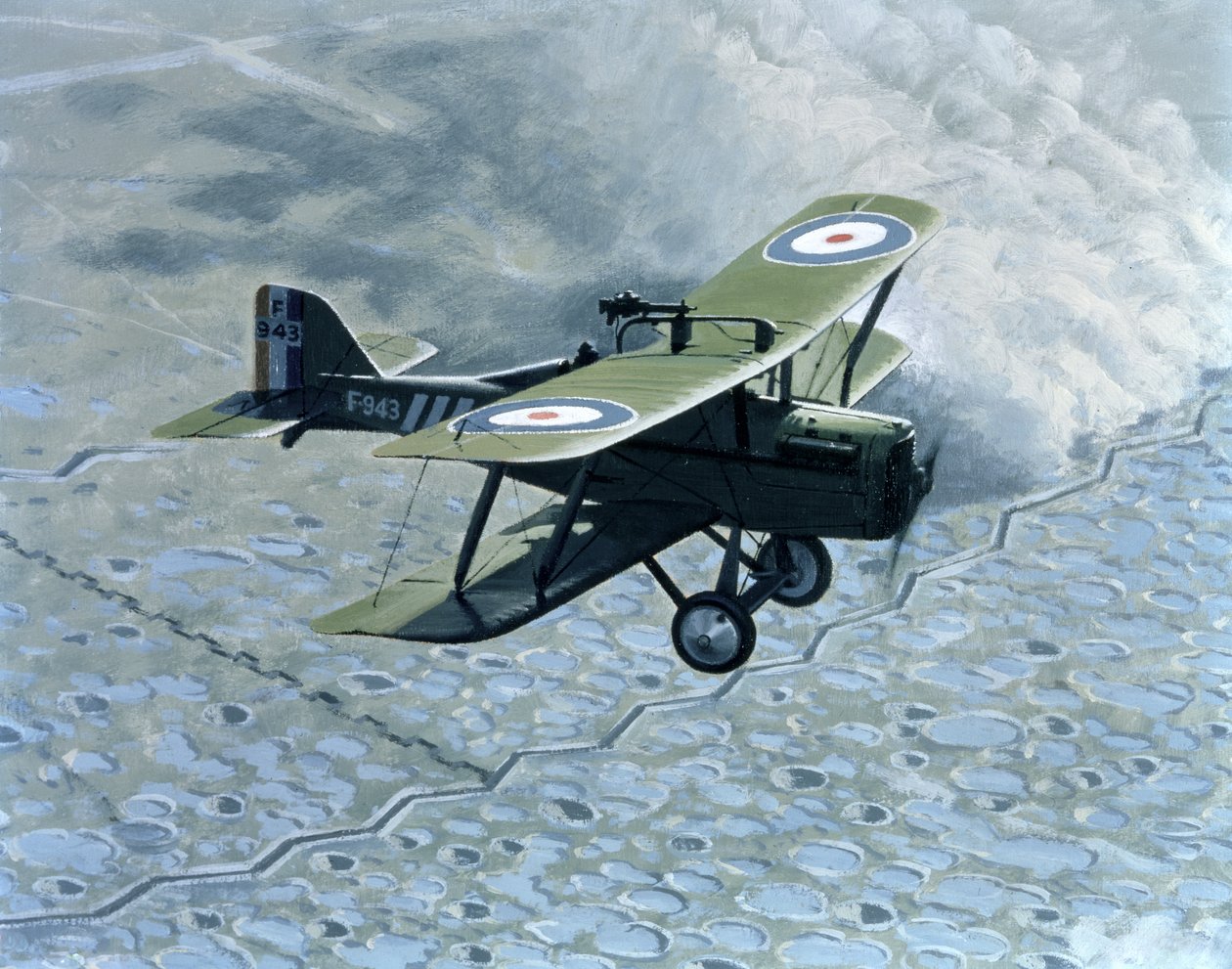 Royal Aircraft Factory SE5, együléses Vickers és Lewis fegyverrel, Hispano-Suiza motorral alkotó: B. Withams