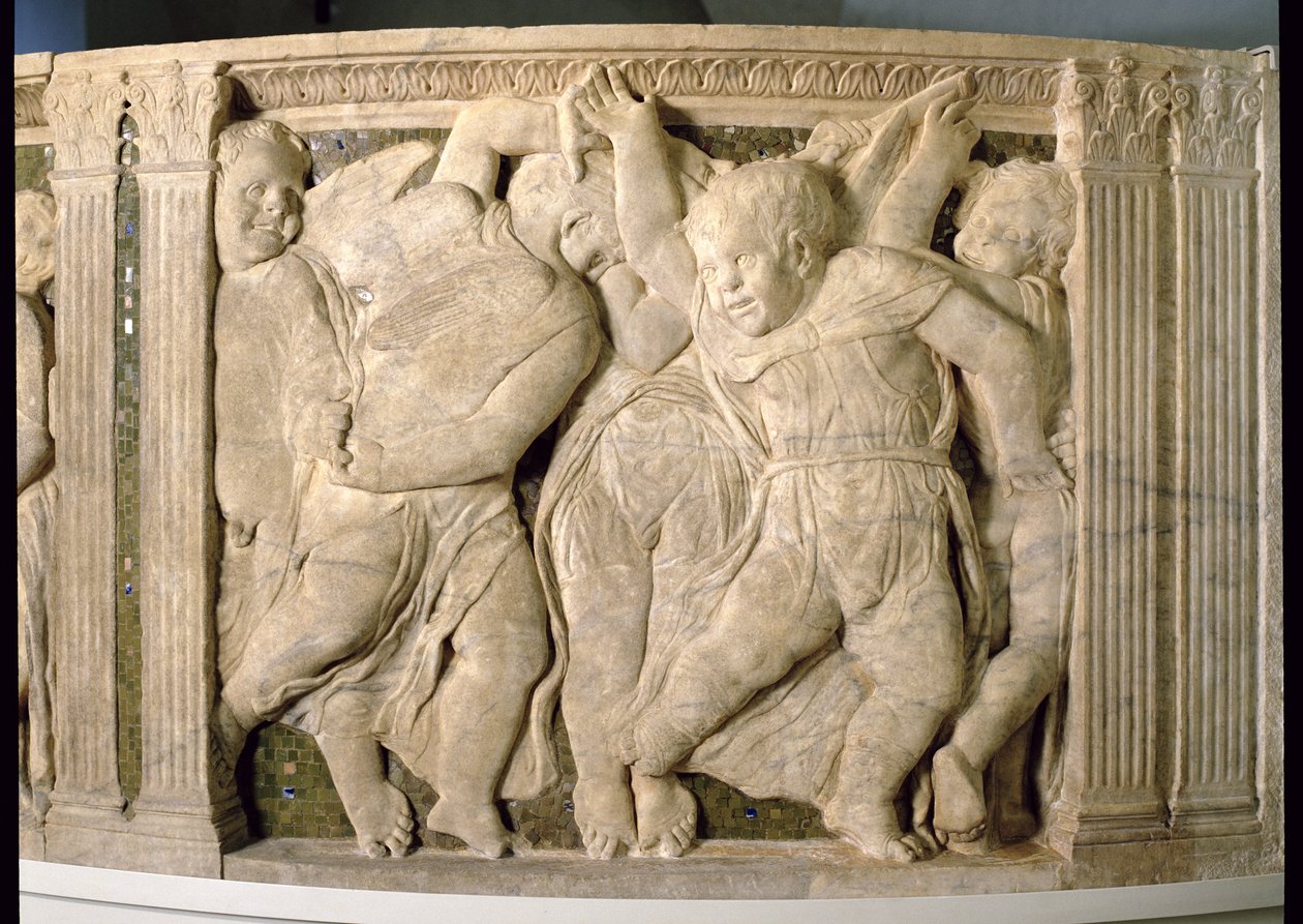 VII. sz. restaurálás utáni tábla a Prato-székesegyház külső szószékéről alkotó: B. di Donatello and Michelozzo
