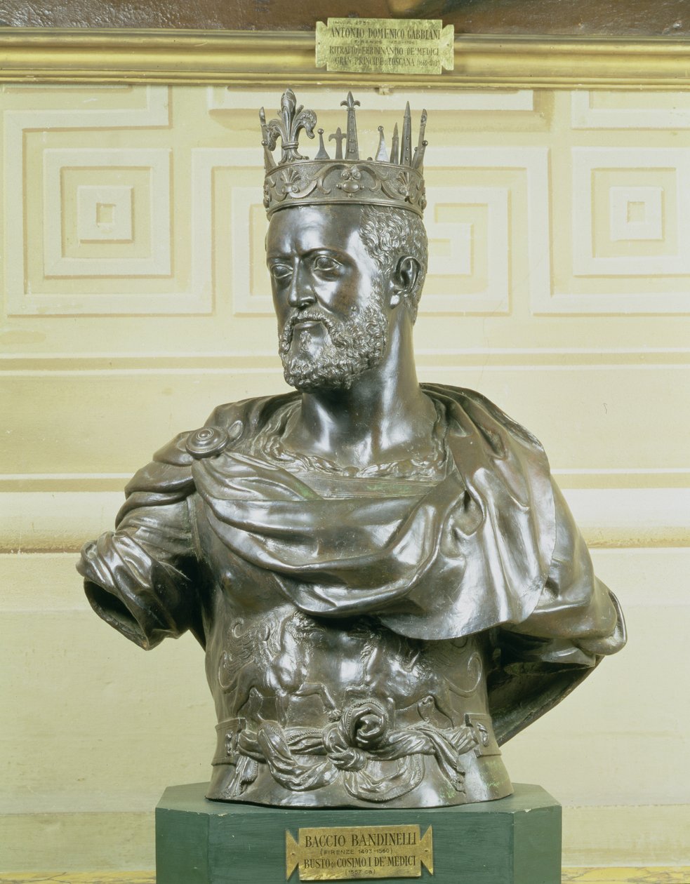 Cosimo I de Medici (1519-74) arcképe 1557 körüli mellszobra (bronz) alkotó: Baccio Bandinelli