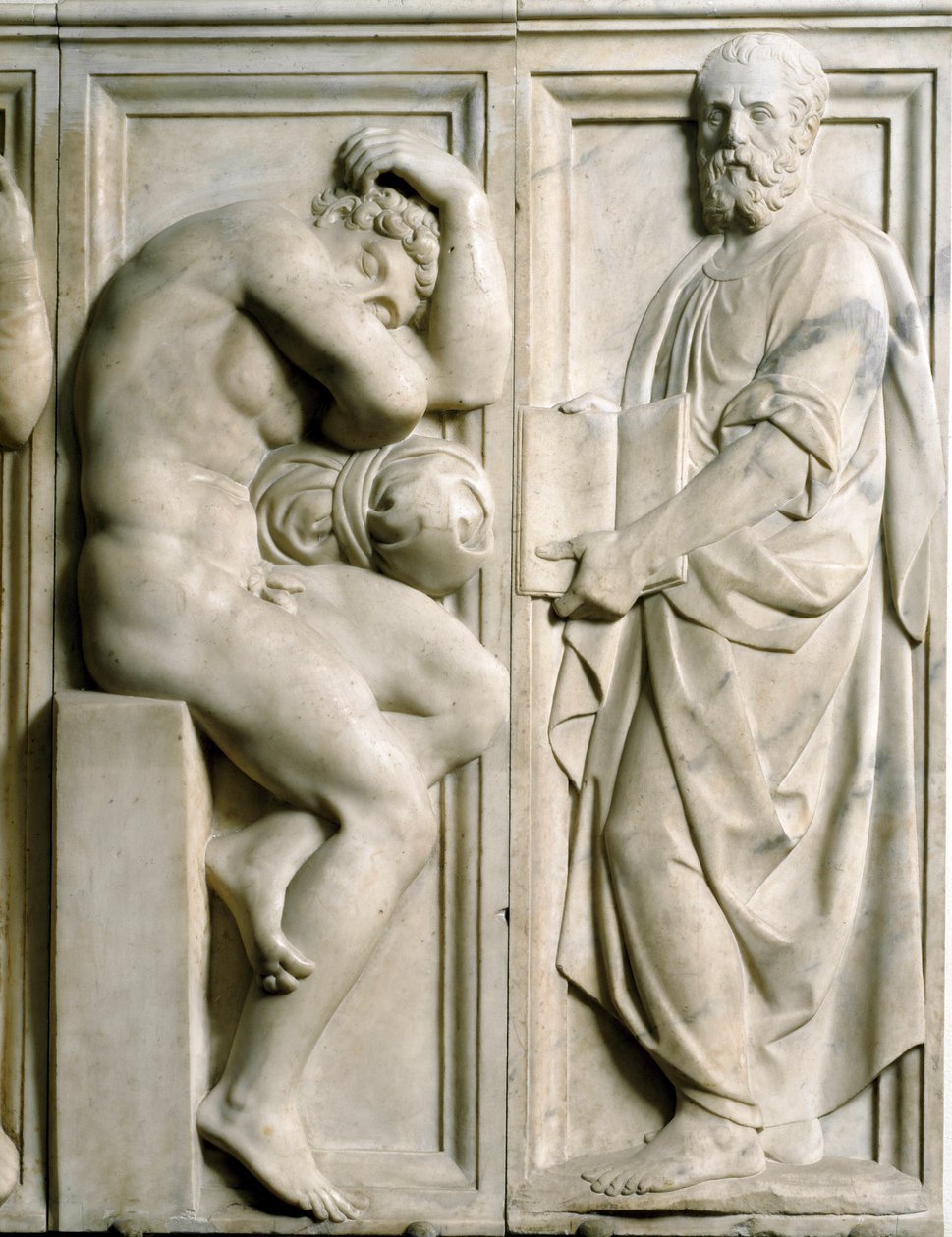 Próféta és Ignudo Alacsony márványdombormű, Baccio Bandinelli (1493-1560) alkotó: Baccio Bandinelli