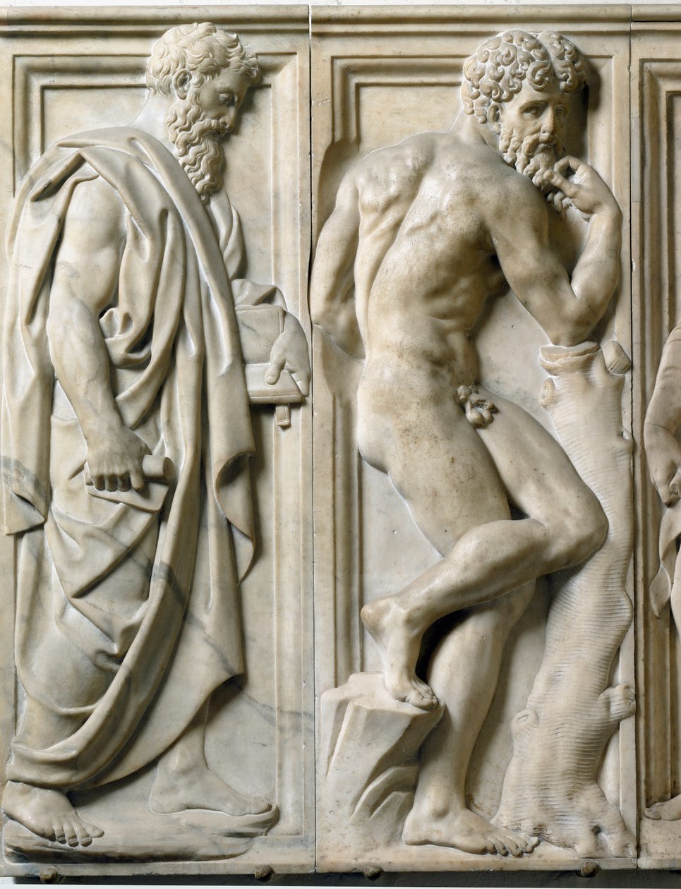 Prophete és Ignudo Baccio Bandinelli (1493-1560) alacsony márvány domborműve. alkotó: Baccio Bandinelli