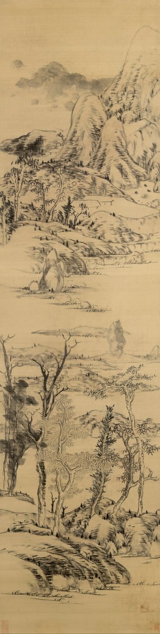 Táj Wang Meng stílusában, (kb. 1309-1385) alkotó: Bada Shanren